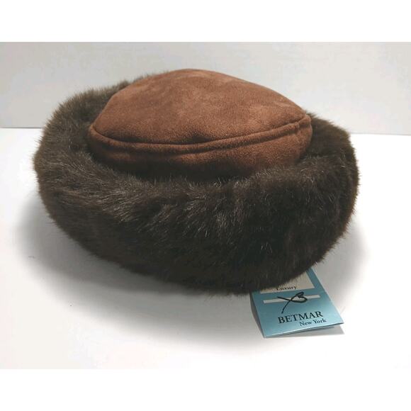Betmat VTG Women's Fux Fur & Suede Luxury Hat New With Tags - Picture 1 of 4